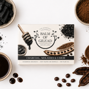 Charcoal, Molasses & Carob soap (packaged)