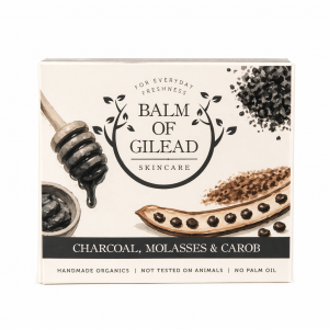 Charcoal, Molasses & Carob soap (packaged)